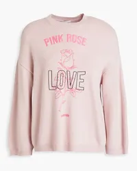 RED Valentino Printed embroidered ribbed-knit sweater - Pink Pink