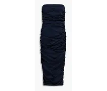 Kupa strapless stretch-silk satin midi dress - Blue