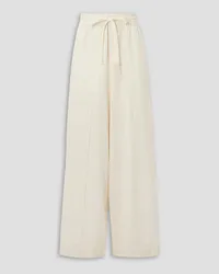 Sea Leona cutout cotton and linen-blend wide-leg pants - White White