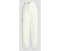 Cotton-velvet tapered pants - White