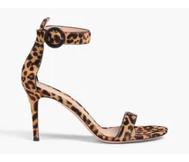 Portofino 85 leopard-print calf hair sandals - Animal print