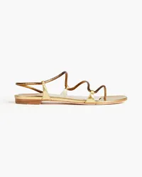 René Caovilla Joelle metallic snakeskin sandals - Metallic Metallic