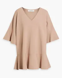 Valentino Garavani Stretch-ponte peplum top - Pink Pink