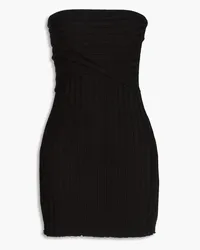 Simon Miller Boshi strapless ribbed jersey mini dress - Black Black