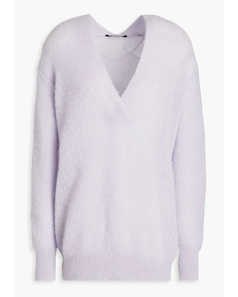 Brushed knitted sweater - Purple