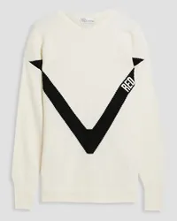 RED Valentino Ribbed jacquard-knit sweater - White White