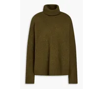 Jacquard-knit wool and yak-blend turtleneck sweater - Green