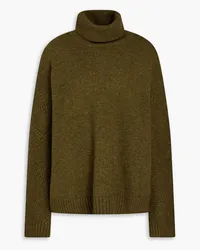 Bella Freud Jacquard-knit wool and yak-blend turtleneck sweater - Green Green