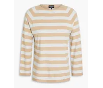 Striped intarsia-knit sweater - Neutral