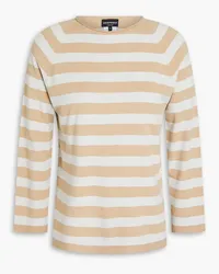 Emporio Armani Striped intarsia-knit sweater - Neutral Neutral