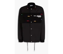 Shell and jacquard-knit jacket - Black