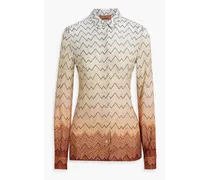 Dégradé metallic crochet-knit shirt - Neutral