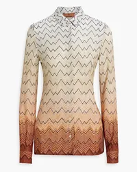 Missoni Dégradé metallic crochet-knit shirt - Neutral Neutral