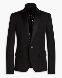 Balmain Sequin-embellished grain de poudre wool blazer - Black Black