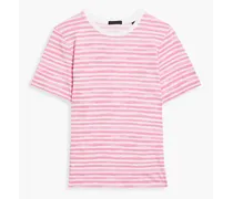Striped cotton-jersey T-shirt - Pink