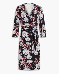 Diane von Furstenberg Julian floral-print silk-jersey wrap dress - Black Black