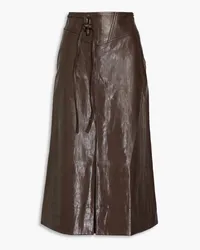 REJINA PYO Boone faux leather midi skirt - Brown Brown