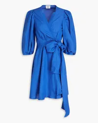 Claudie Pierlot Slub woven mini wrap dress - Blue Blue