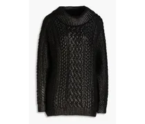 Mohair-blend turtleneck sweater - Black