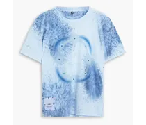 McQ Printed cotton-jersey T-shirt - Blue Blue