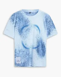 McQ Printed cotton-jersey T-shirt - Blue Blue