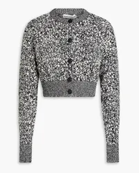 Paco Rabanne Cropped marled bouclé-knit cardigan - Black Black