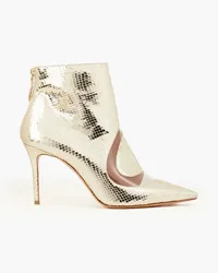 Nicholas Kirkwood Metallic snake-effect leather and PVC ankle boots - Metallic Metallic