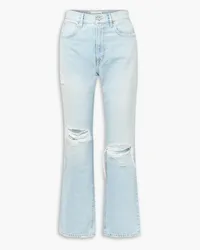 SLVRLAKE London cropped distressed high-rise straight-leg jeans - Blue Blue