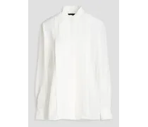Pleated satin shirt - White