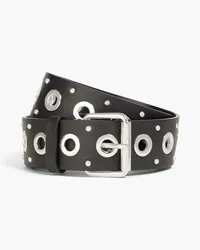 Maje Studded leather belt - Black Black