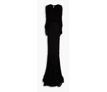 Draped silk gown - Black