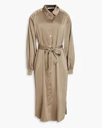 Samsøe & Samsøe Hammered satin midi shirt dress - Neutral Neutral