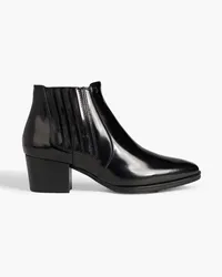 TOD'S Glossed-leather ankle boots - Black Black