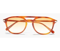 Aviator-style tortoiseshell acetate sunglasses - Brown