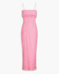 RASARIO Cotton-blend corded lace midi dress - Pink Pink