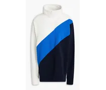 Color-block French cotton-blend terry sweatshirt - Blue