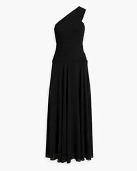 Mikael Aghal One-shoulder draped crepe gown - Black Black