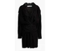 Coya lace-trimmed crepon mini dress - Black