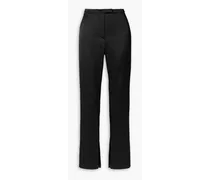 Cotton-blend cloqué flared pants - Black