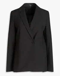 Theory Double-breasted wool-blend blazer - Black Black