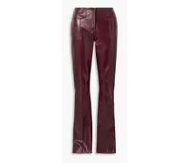 Maroa leather bootcut pants - Burgundy