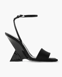 ATTICO Cheope satin wedge sandals - Black Black