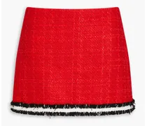 Alice Olivia - Frayed tweed mini skirt - Red