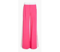 Alice Olivia - Eric striped crepe wide-leg pants - Pink