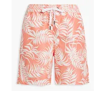 Charles printed mid-length swim shorts - Orange