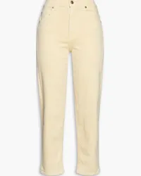 7 for all mankind The Modern cropped mid-rise straight-leg jeans - Yellow Yellow