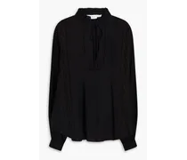 Felicia crepe and lace blouse - Black