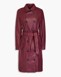 MUUBAA Leather trench coat - Burgundy Burgundy