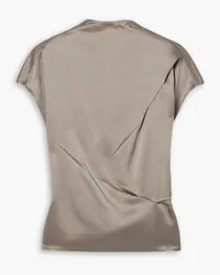 GAUCHERE Draped satin-crepe top - Neutral Neutral