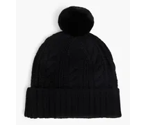 Cable-knit cashmere beanie - Black